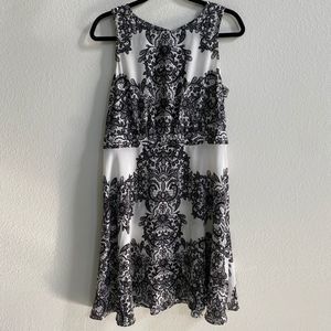 INC Womens Mini Dress  Black And White Print size 12 Petite Geometric Design